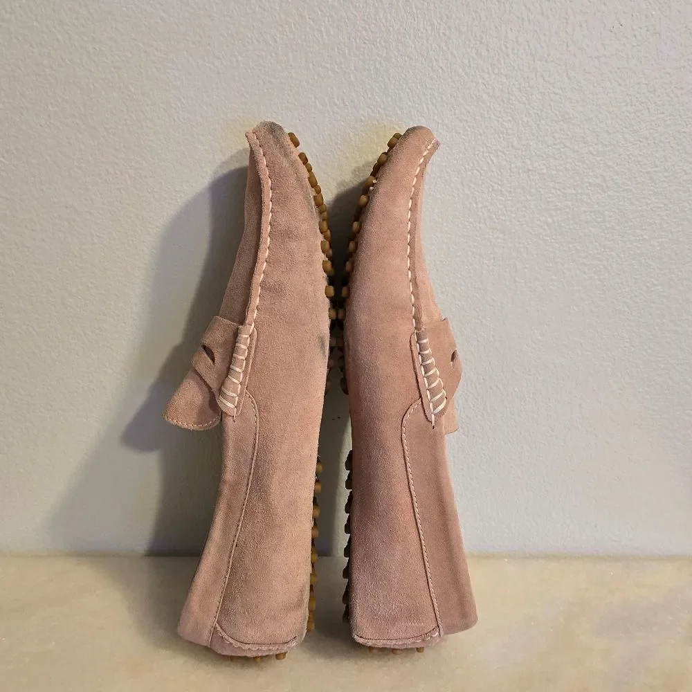 New Republic by Mark McNairy Barclay Dust Pink Suede Driver Loafer Men Size 10.5